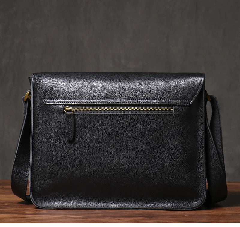 Retro Crazy Horse Leather Messenger Bag Crossbody Satchel