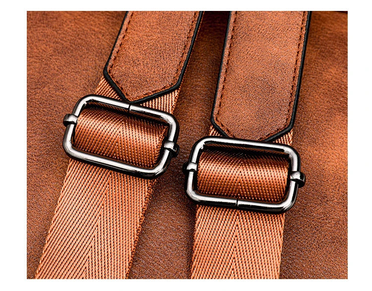 Large Leather Backpack for Women Travel Fashion Shoulder Bag With Tassel Purse