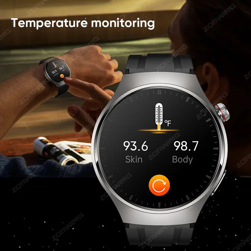 MT200 Smart Watch AMOLED ECG PPG Heart Rate BP Temp Fitness Tracker