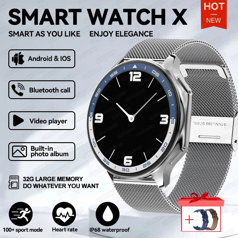 Men’s 32GB Smart Watch AMOLED 1.43'' Bluetooth Call Fitness