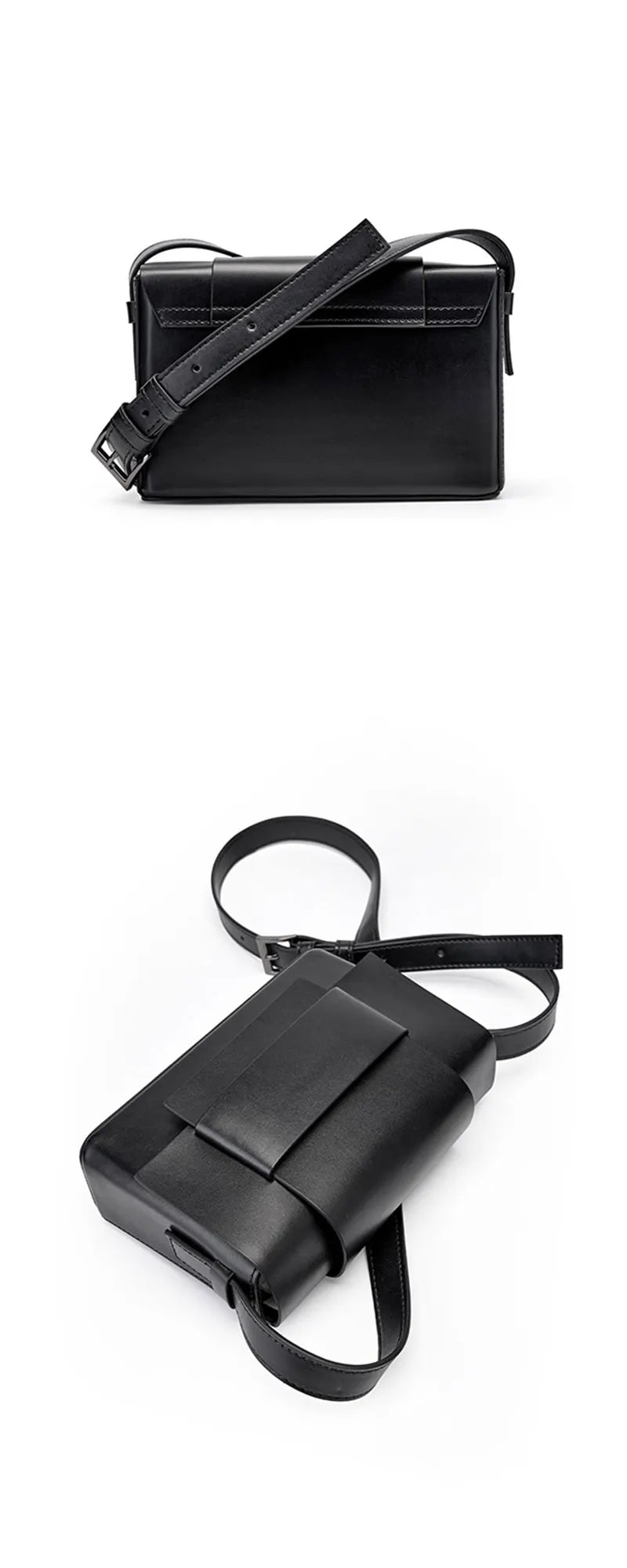 Soft Leather Crossbody Shoulder Bag – Woven Square Tofu Style, Fashionable