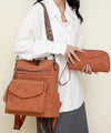 Large Leather Backpack for Women Travel Fashion Shoulder Bag With Tassel Purse