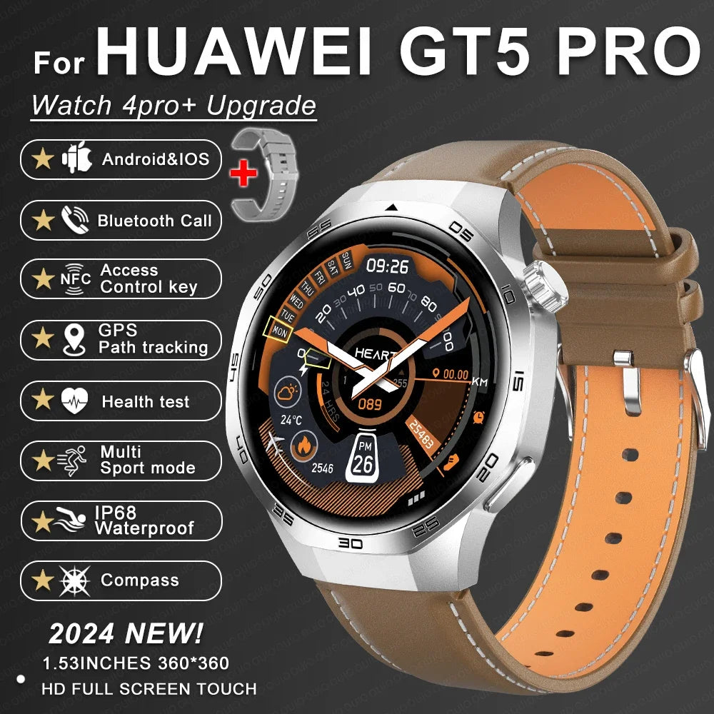 Huawei GT5 Pro Max Smart Watch – Advanced GPS & Health Smartwatch for Men