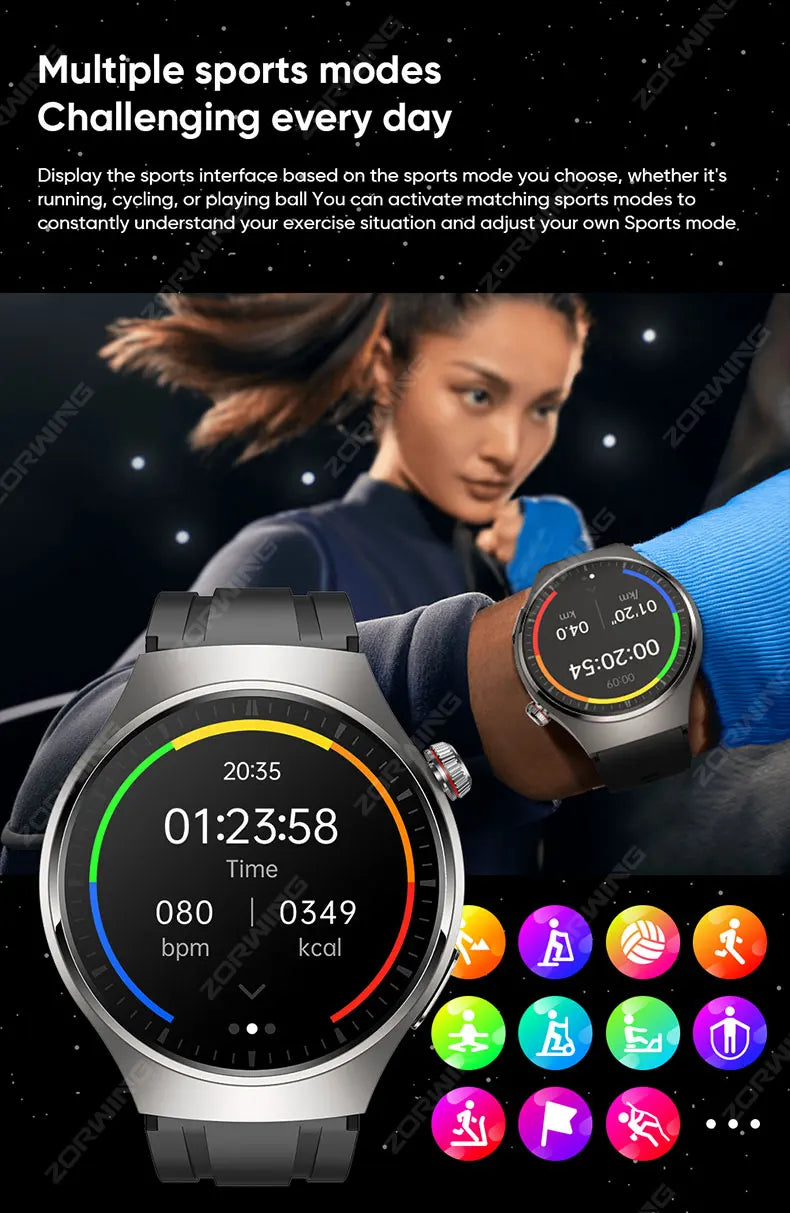 MT200 Smart Watch AMOLED ECG PPG Heart Rate BP Temp Fitness Tracker