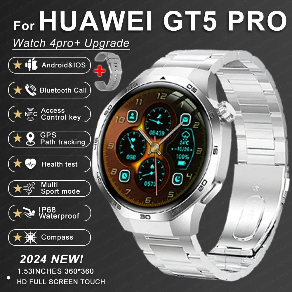 Huawei GT5 Pro Max Smart Watch – Advanced GPS & Health Smartwatch for Men