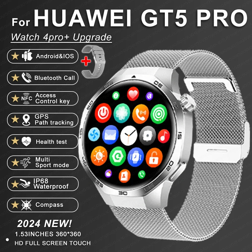 Huawei GT5 Pro Max Smart Watch – Advanced GPS & Health Smartwatch for Men