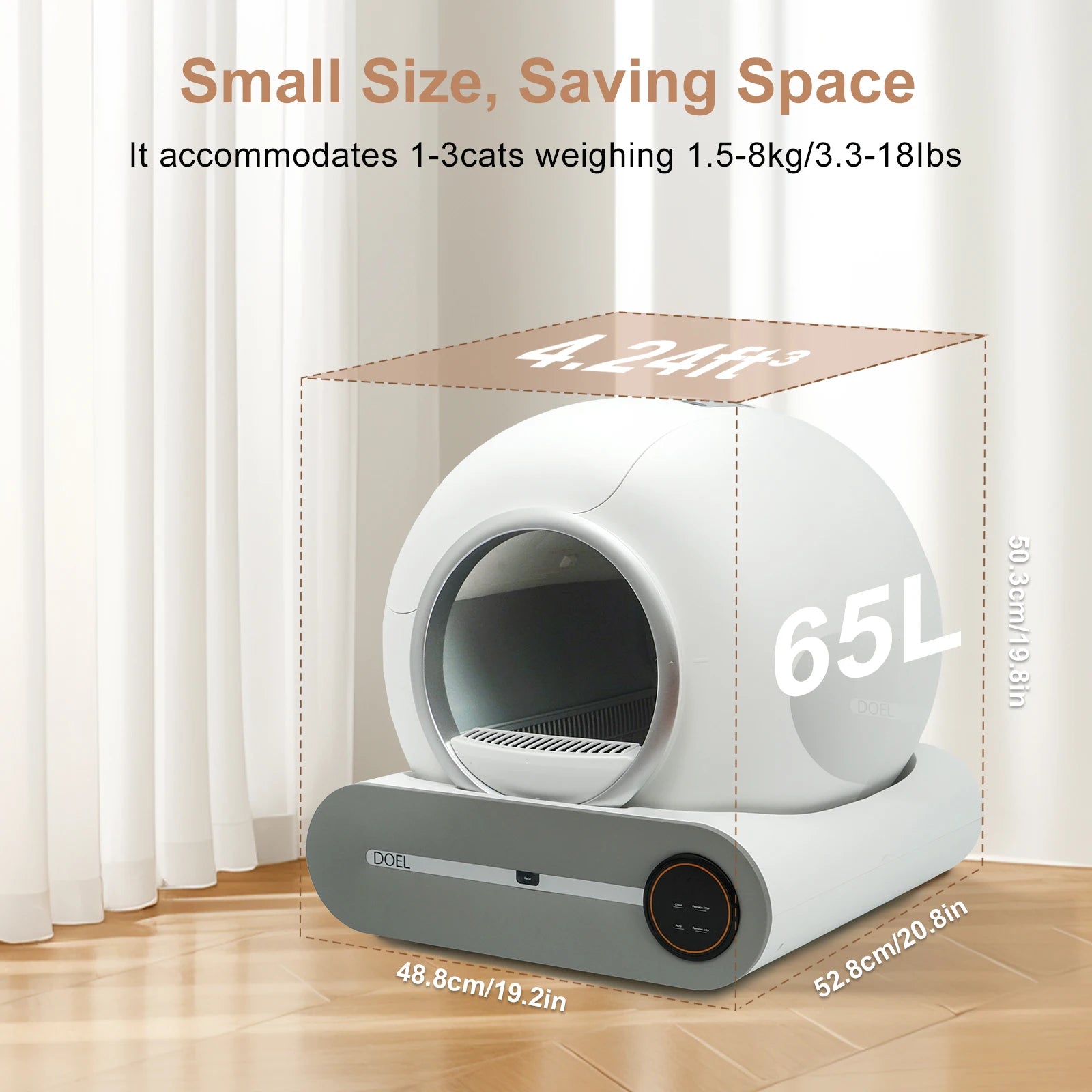 65L Self-Cleaning Cat Litter Box – Automatic, Smart App Control - COOLCrown Store