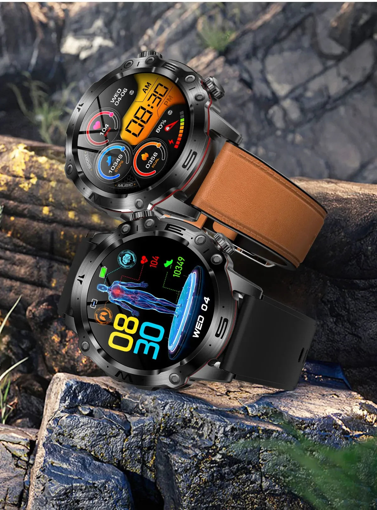 Smartwatch for Men – Health Tracker with ECG, BP, SpO2, Uric Acid