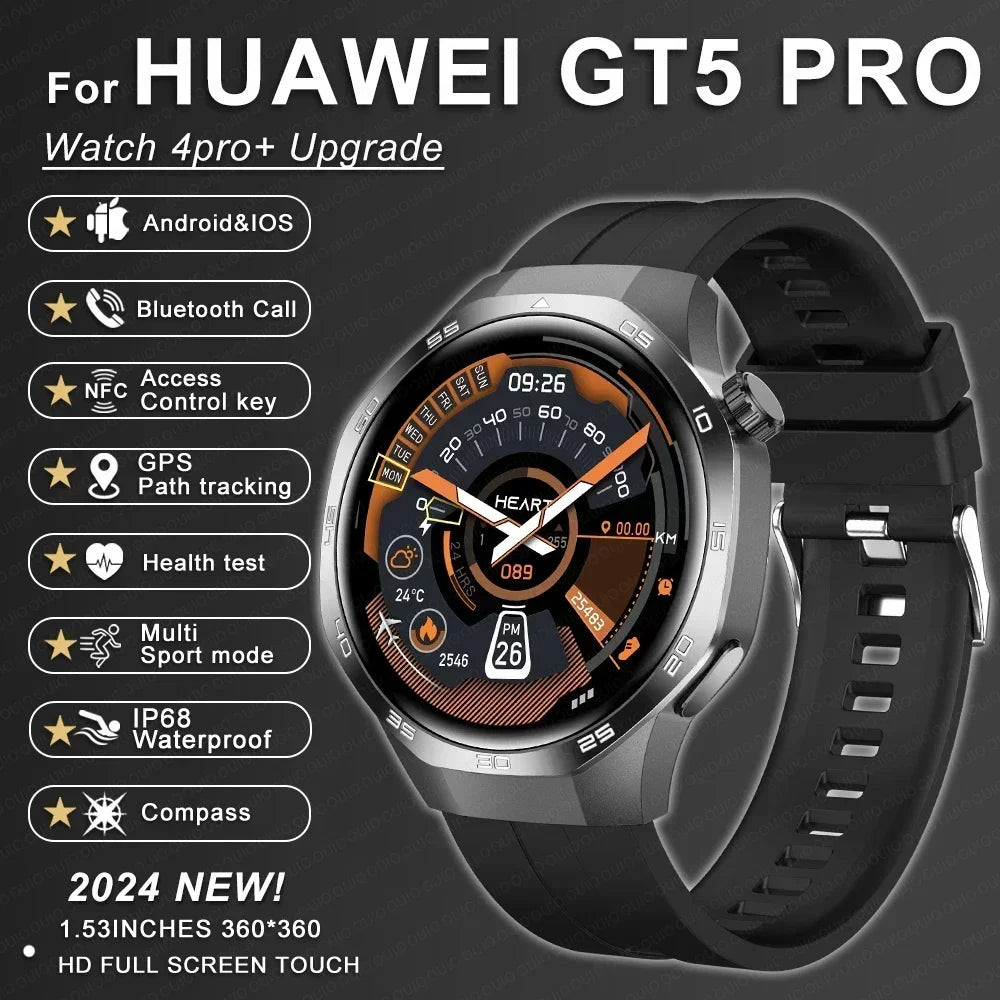 Huawei GT5 Pro Max Smart Watch – Advanced GPS & Health Smartwatch for Men