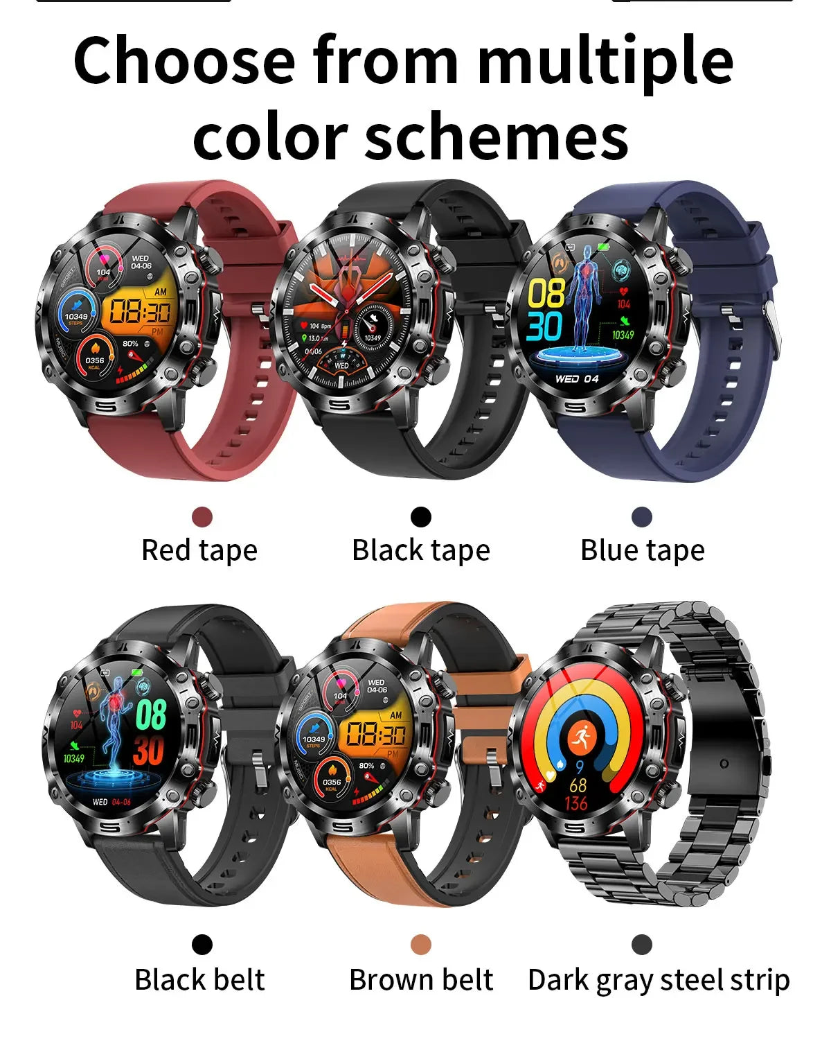 Smartwatch for Men – Health Tracker with ECG, BP, SpO2, Uric Acid