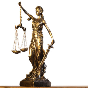 Greek Justice Goddess Statue – Antique Bronze Resin Sculpture