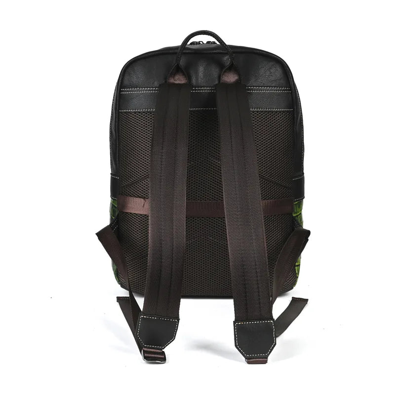 Premium Retro Cowhide Backpack with Crocodile Pattern – Business & Travel