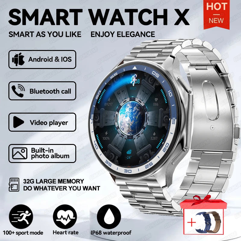Men’s 32GB Smart Watch AMOLED 1.43'' Bluetooth Call Fitness