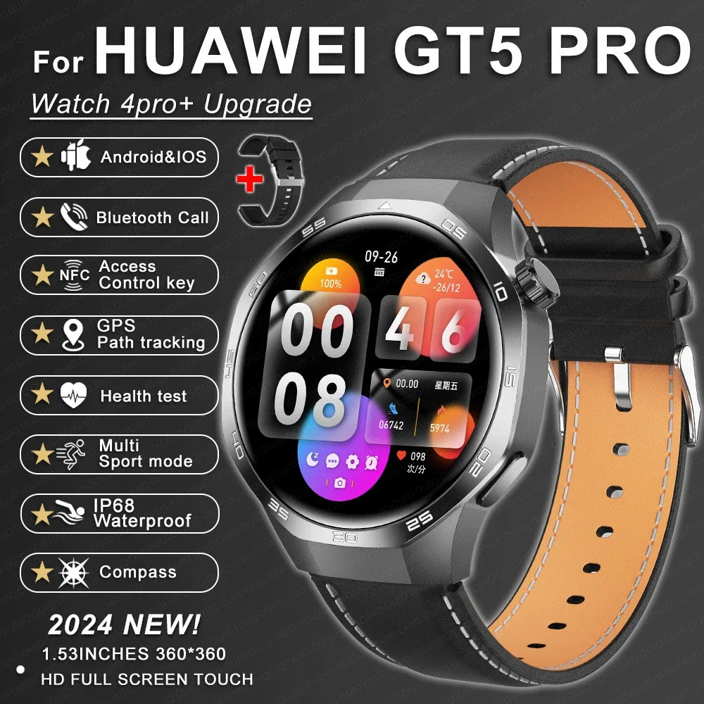 Huawei GT5 Pro Max Smart Watch – Advanced GPS & Health Smartwatch for Men