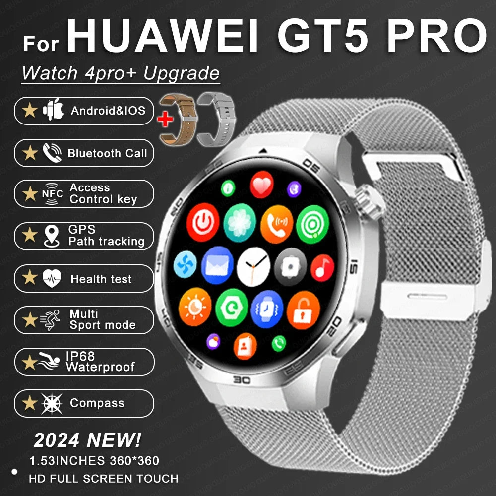 Huawei GT5 Pro Max Smart Watch – Advanced GPS & Health Smartwatch for Men