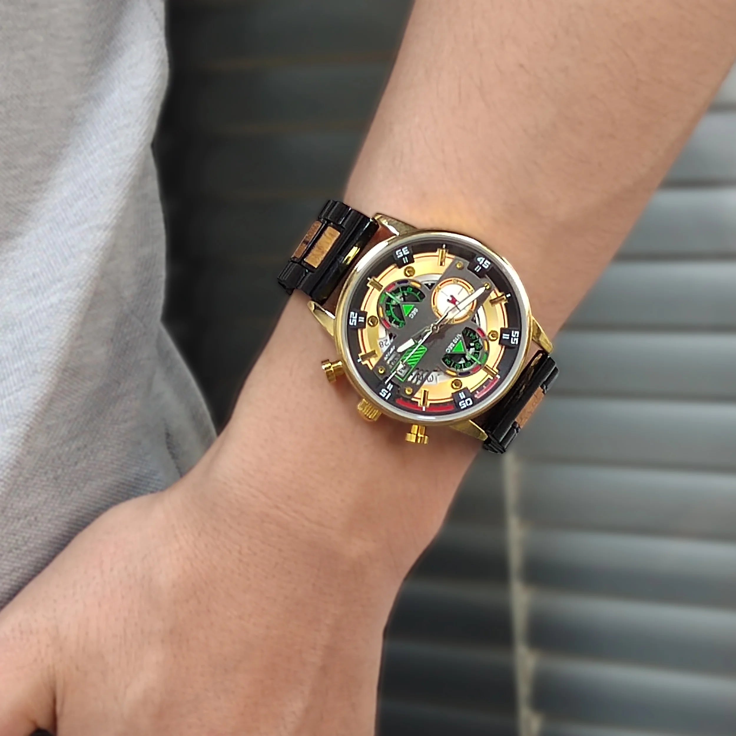 Luxury Men’s Wooden Chronograph Watch – Unique Design, Stylish Gift Timepiece