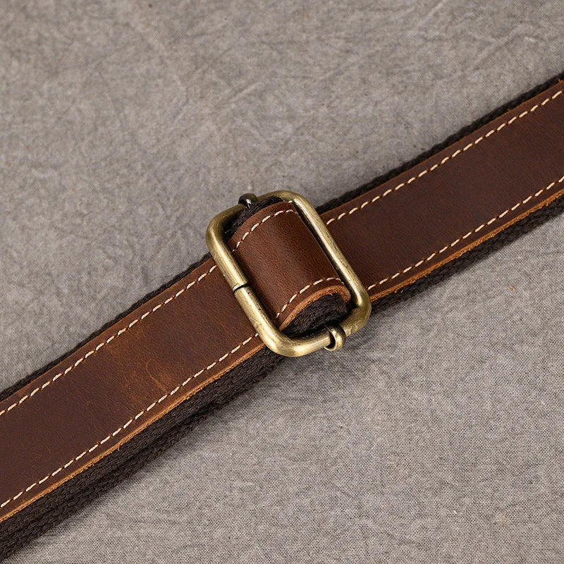 Vintage Crazy Horse Leather Men's Shoulder Crossbody Travel Bag