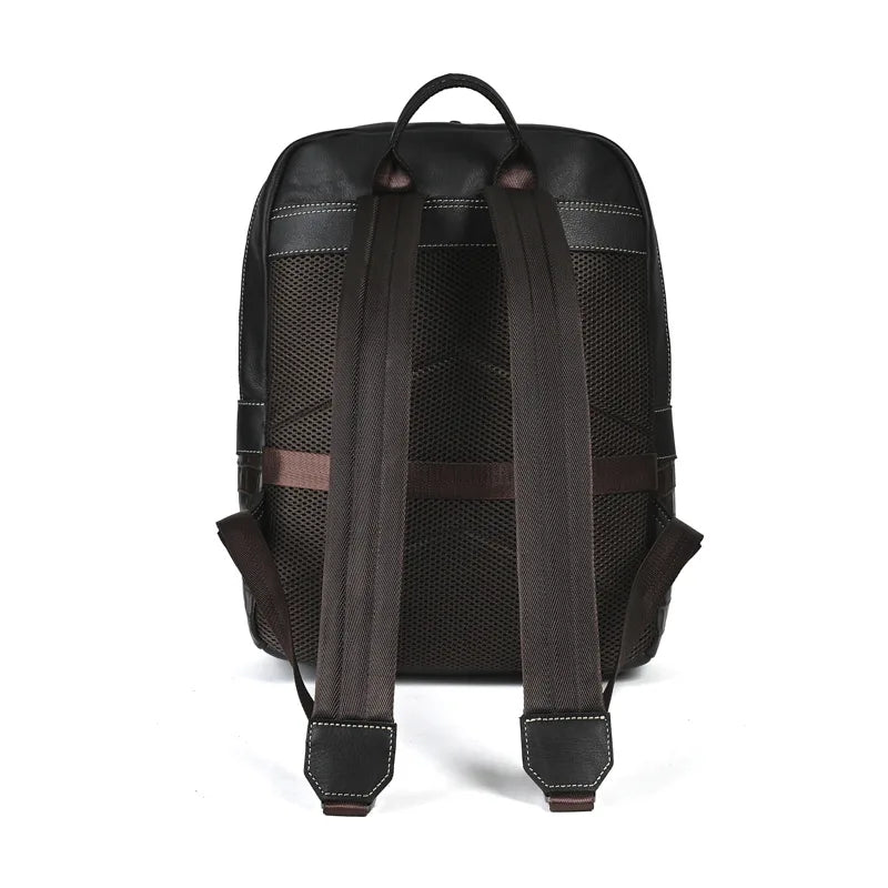 Premium Retro Cowhide Backpack with Crocodile Pattern – Business & Travel