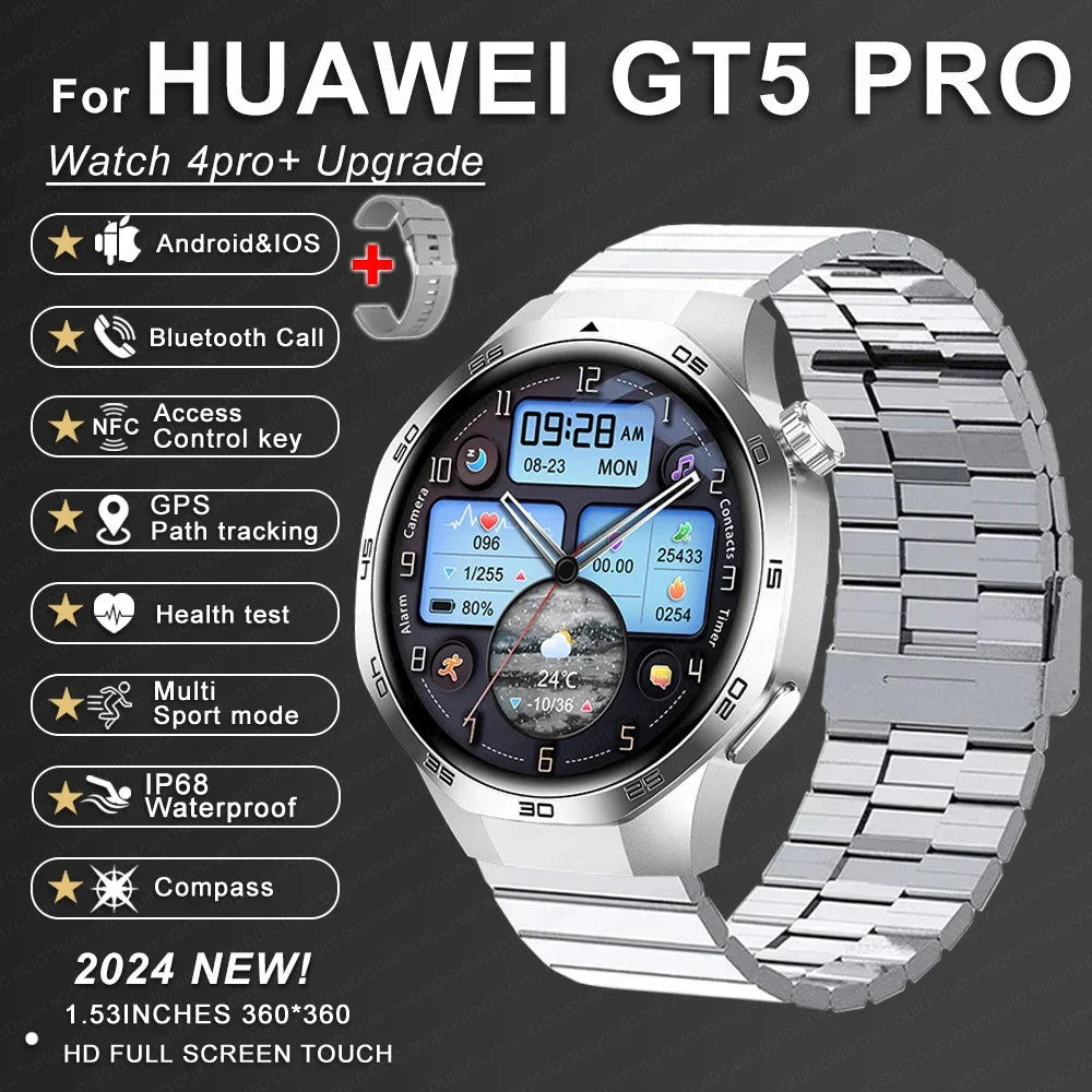 Huawei GT5 Pro Max Smart Watch – Advanced GPS & Health Smartwatch for Men