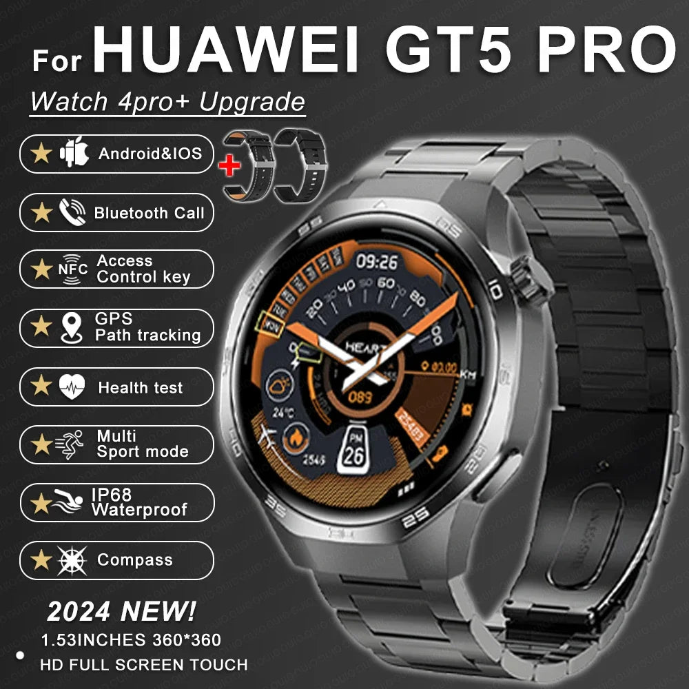 Huawei GT5 Pro Max Smart Watch – Advanced GPS & Health Smartwatch for Men