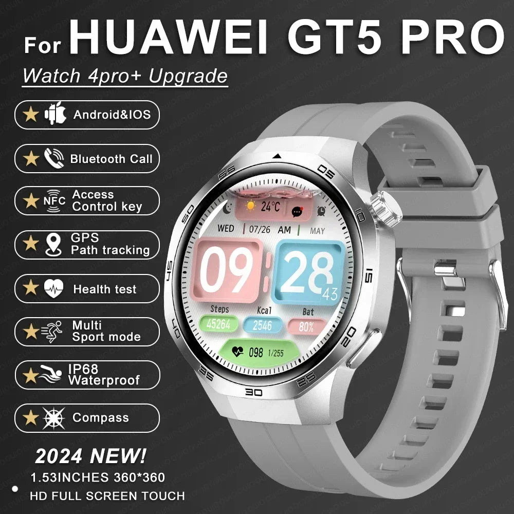 Huawei GT5 Pro Max Smart Watch – Advanced GPS & Health Smartwatch for Men