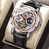 Luxury Men’s Skeleton Automatic Leather Waterproof Mechanical Watch