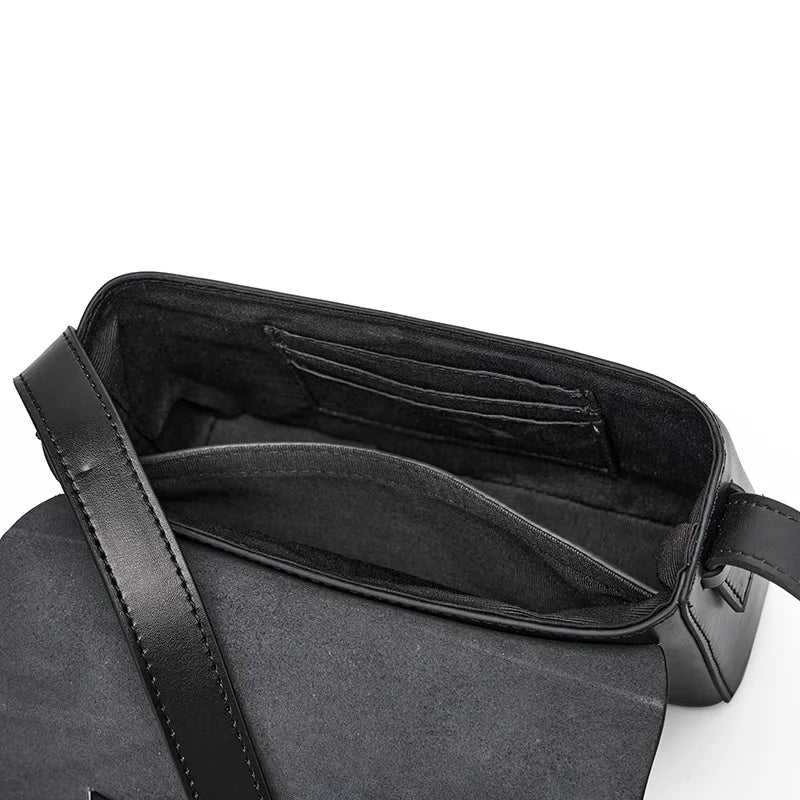 Soft Leather Crossbody Shoulder Bag – Woven Square Tofu Style, Fashionable
