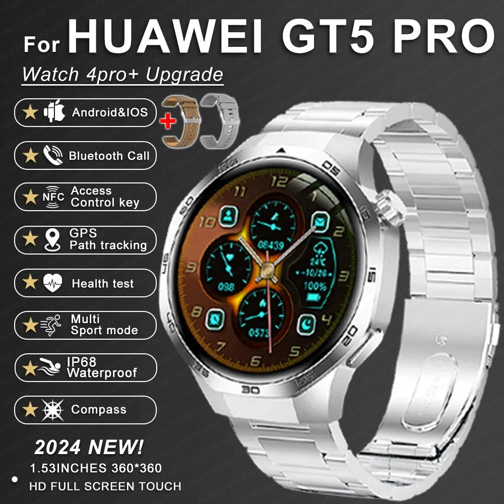 Huawei GT5 Pro Max Smart Watch – Advanced GPS & Health Smartwatch for Men