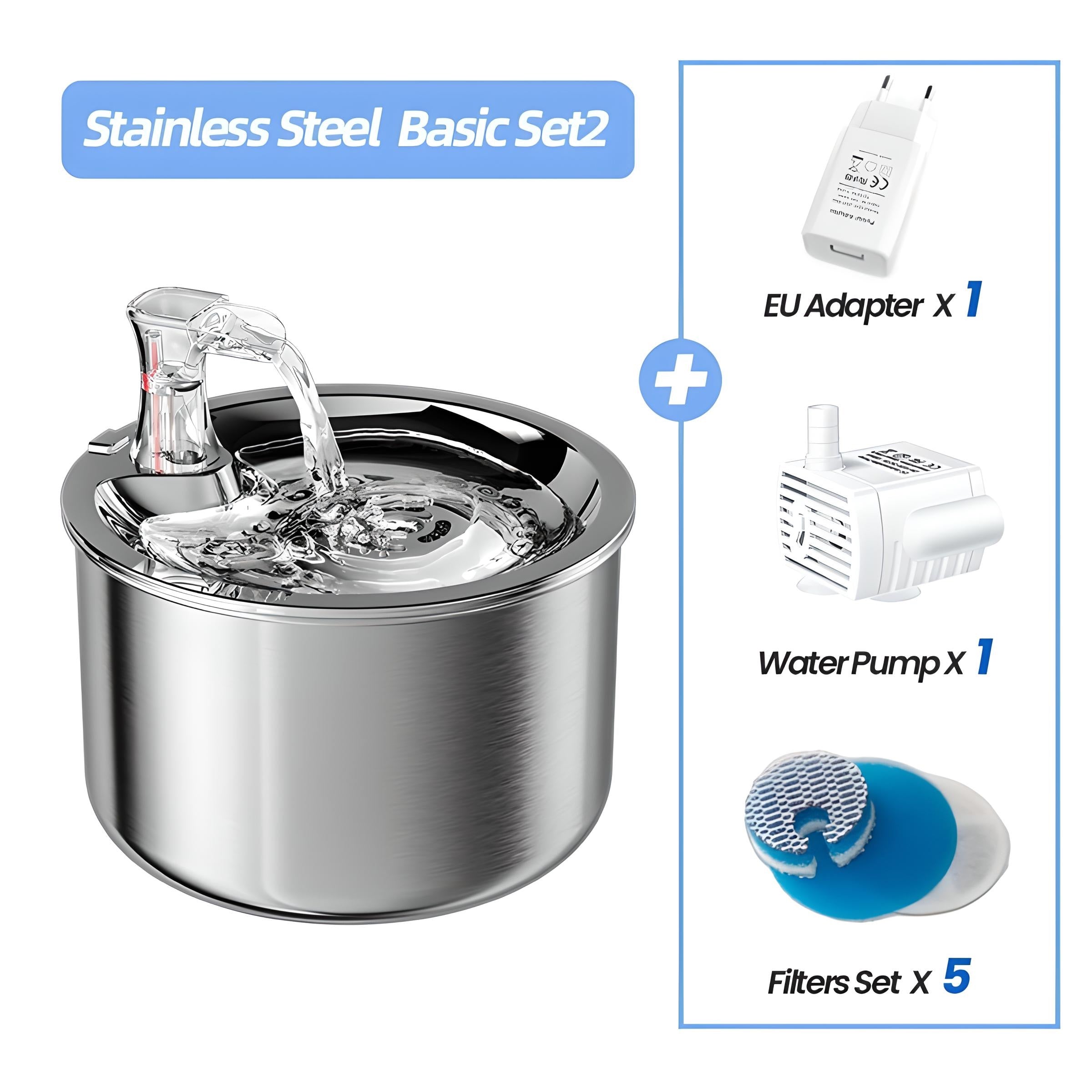 Stainless Steel Pet Water Dispenser Fountain