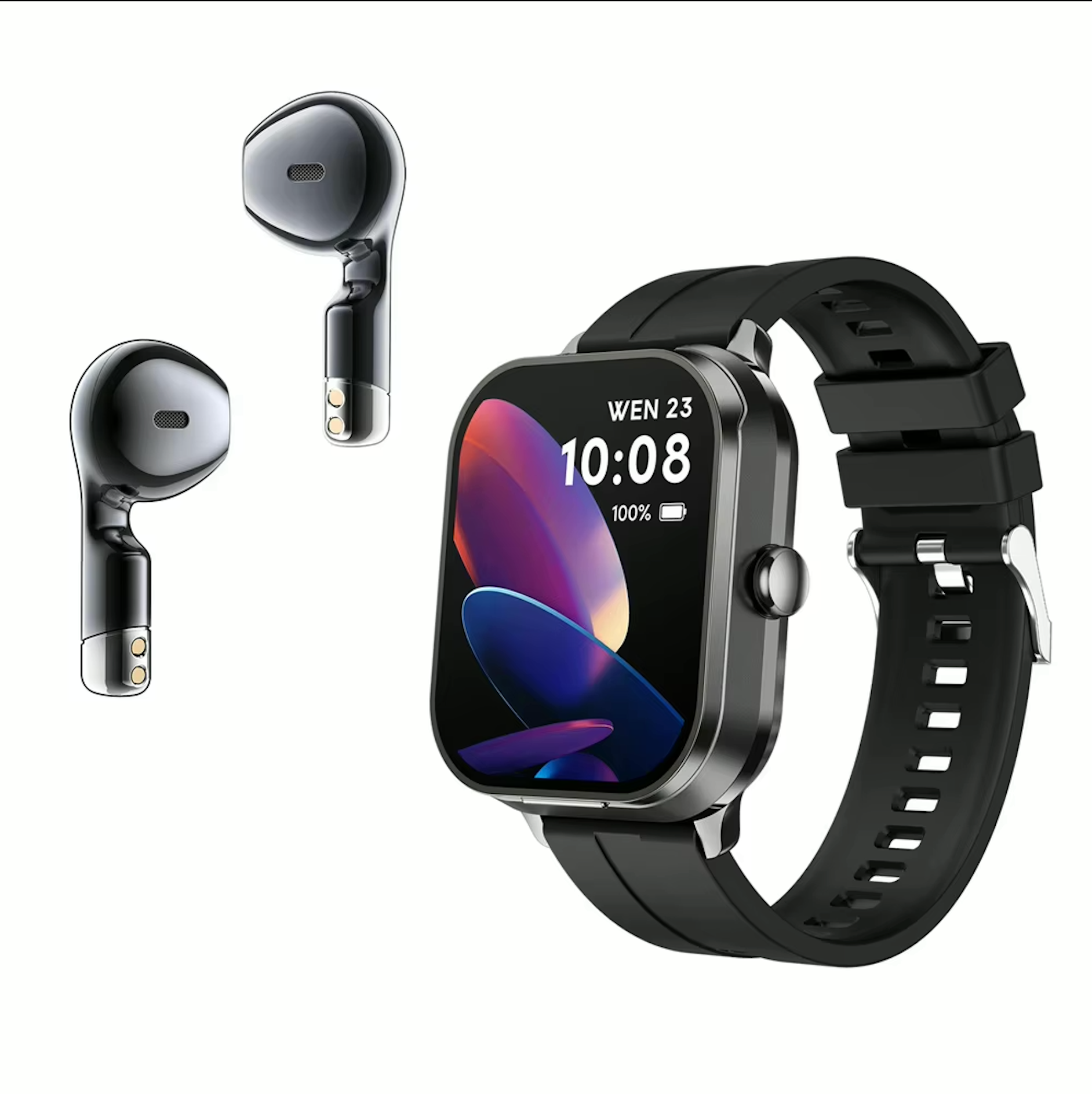 Smart Watch With Bluetooth Earphones