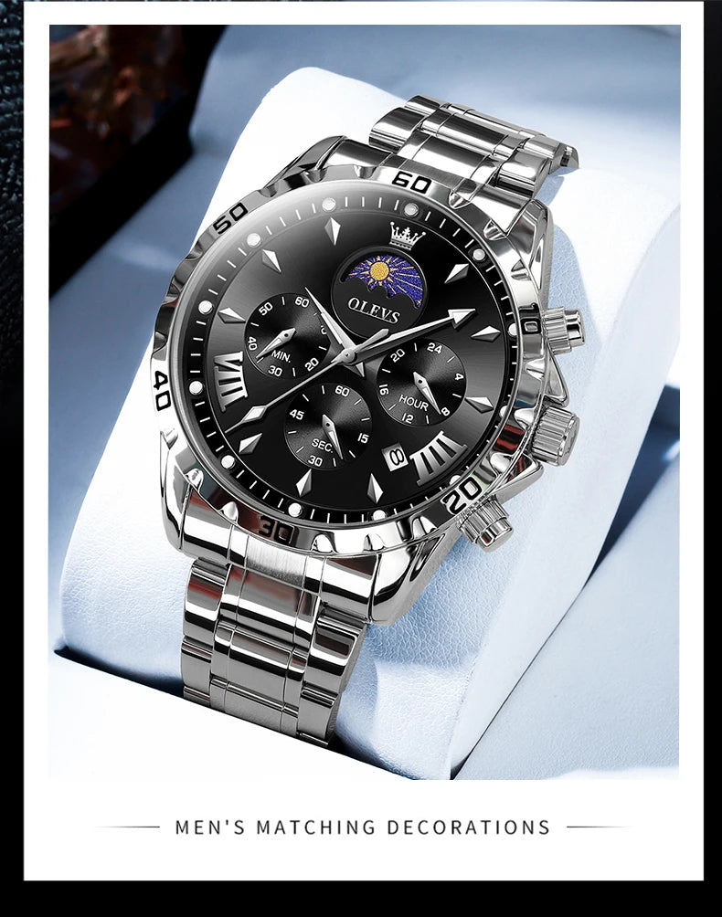 Original Moon Phase Men’s Luminous Waterproof Watch