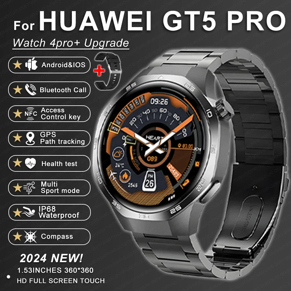 Huawei GT5 Pro Max Smart Watch – Advanced GPS & Health Smartwatch for Men