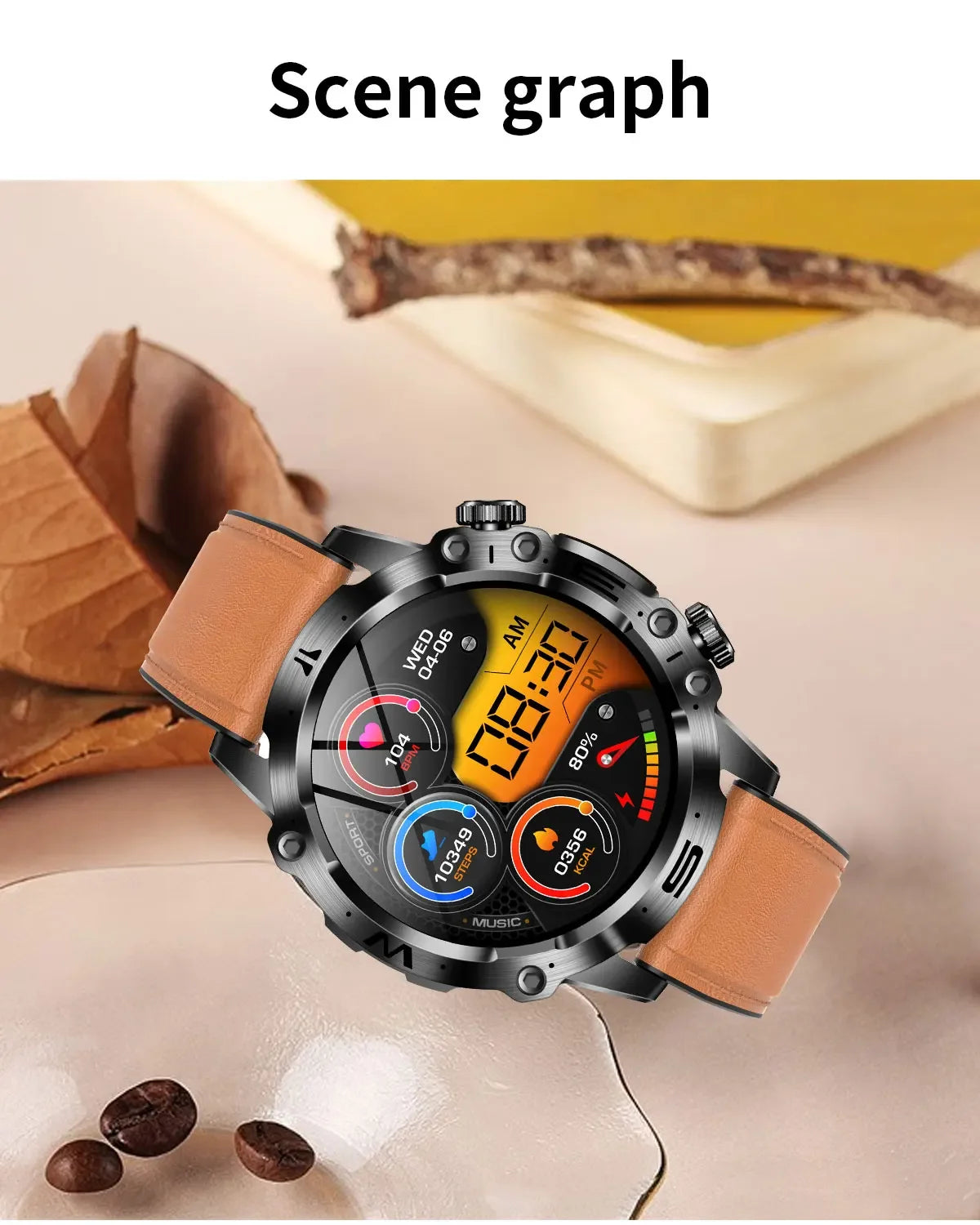 Smartwatch for Men – Health Tracker with ECG, BP, SpO2, Uric Acid