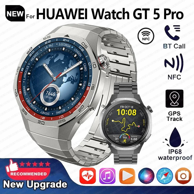 Huawei GT5 Pro Max Smart Watch – Advanced GPS & Health Smartwatch for Men