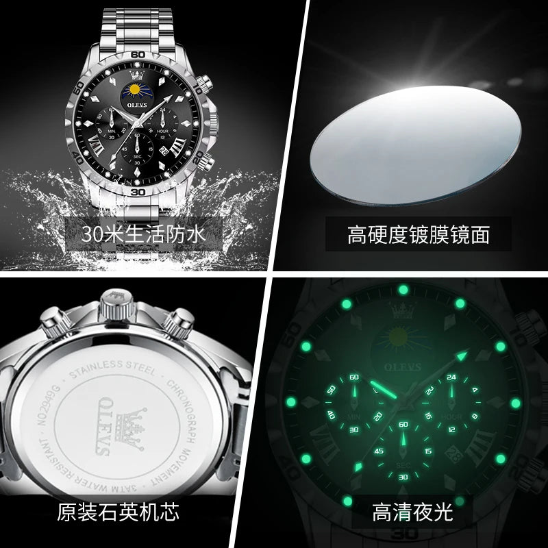 Original Moon Phase Men’s Luminous Waterproof Watch