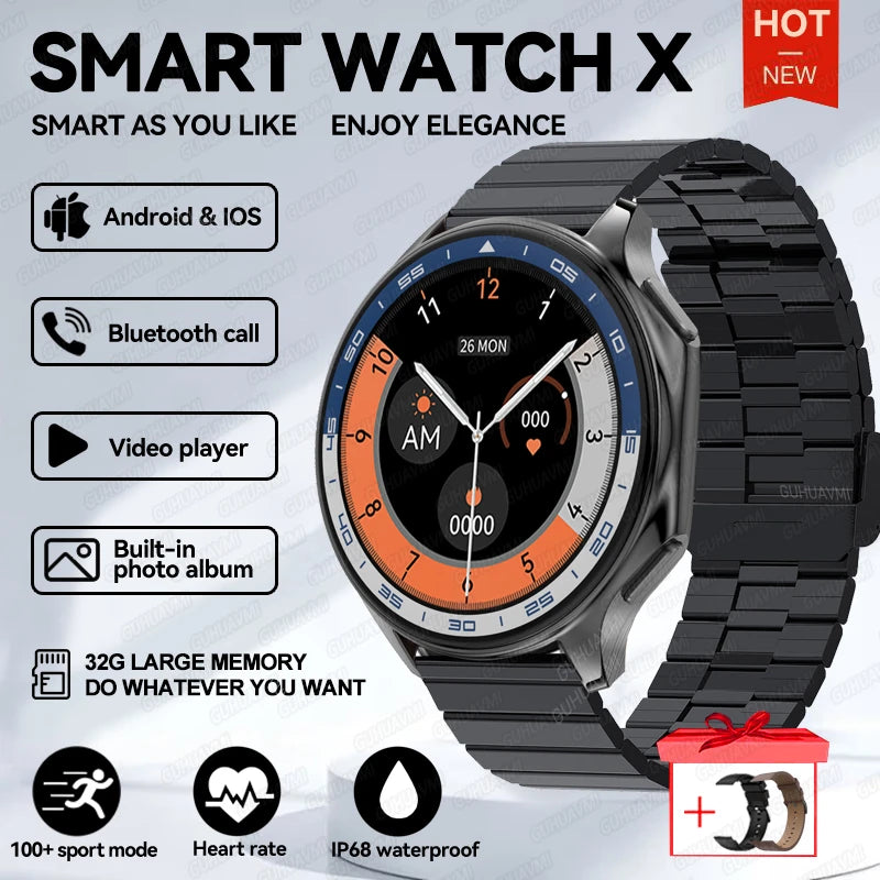 Men’s 32GB Smart Watch AMOLED 1.43'' Bluetooth Call Fitness
