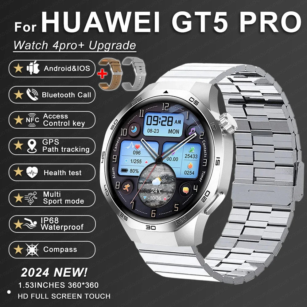 Huawei GT5 Pro Max Smart Watch – Advanced GPS & Health Smartwatch for Men