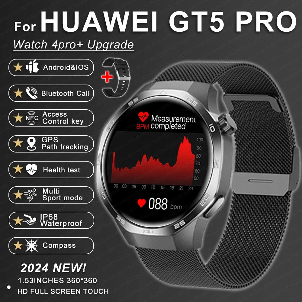 Huawei GT5 Pro Max Smart Watch – Advanced GPS & Health Smartwatch for Men