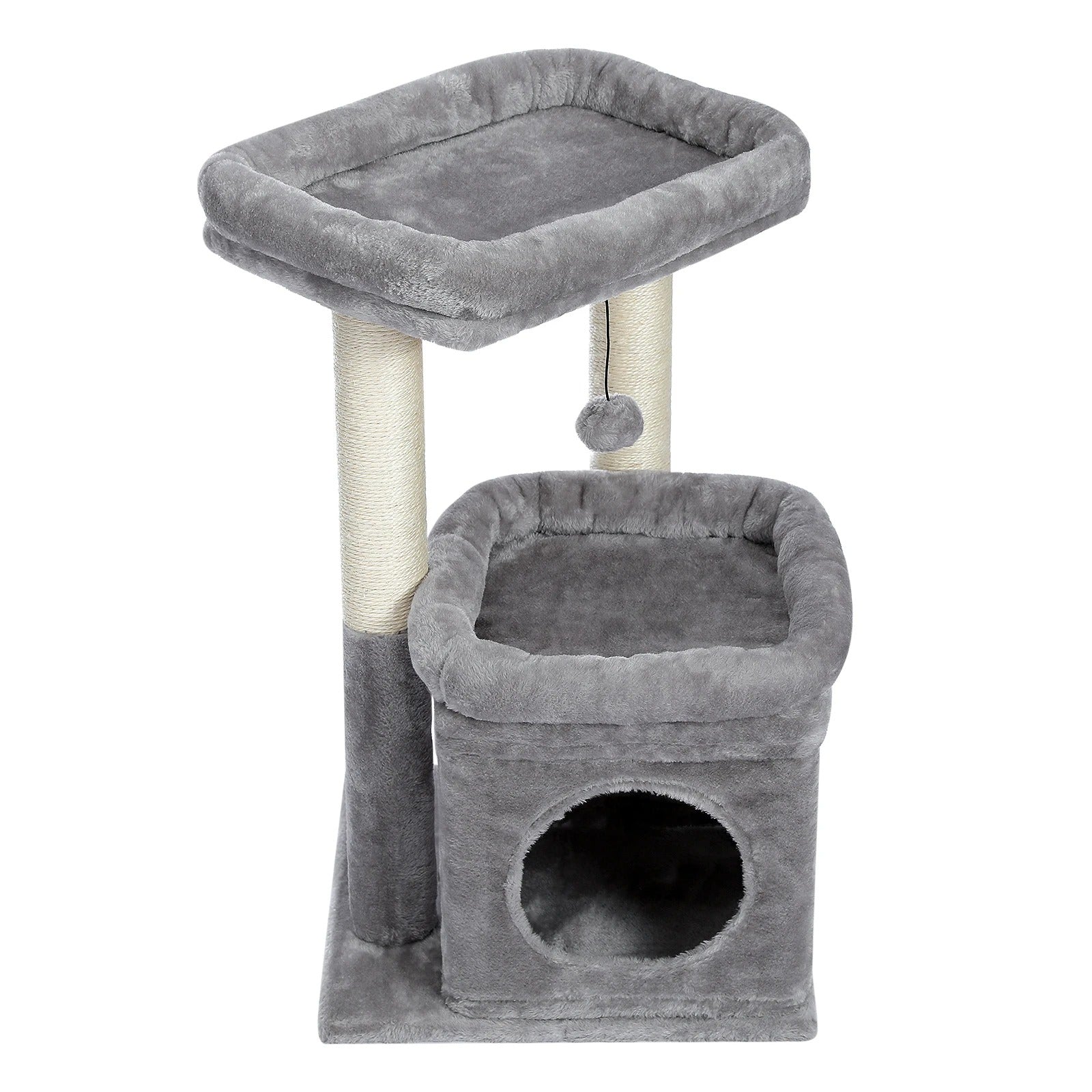 Cat Tree Tower with Condo, Sisal Scratching Posts & Pom-Pom for Cats - COOLCrown Store