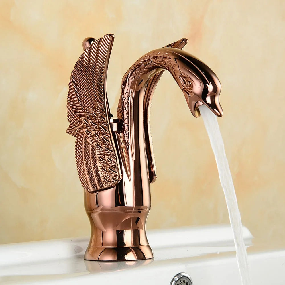 Golden Swan Brass Bathroom Faucet Mixer Tap for Sink Hot Cold Water - COOLCrown Store