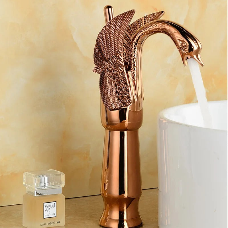 Golden Swan Brass Bathroom Faucet Mixer Tap for Sink Hot Cold Water - COOLCrown Store