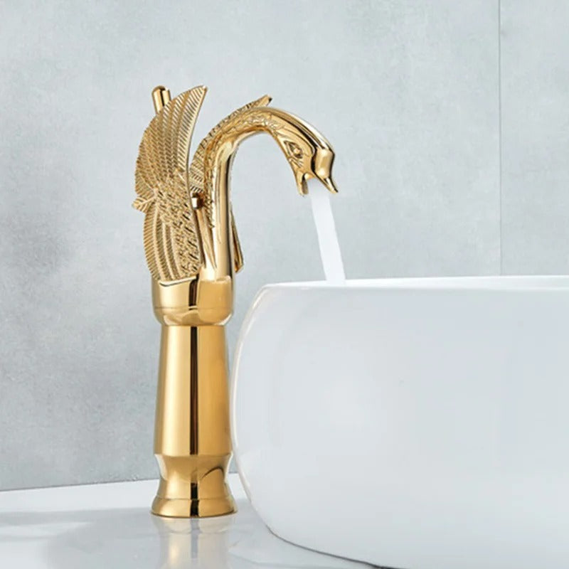 Golden Swan Brass Bathroom Faucet Mixer Tap for Sink Hot Cold Water - COOLCrown Store