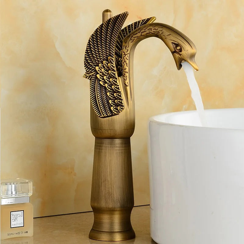 Golden Swan Brass Bathroom Faucet Mixer Tap for Sink Hot Cold Water - COOLCrown Store