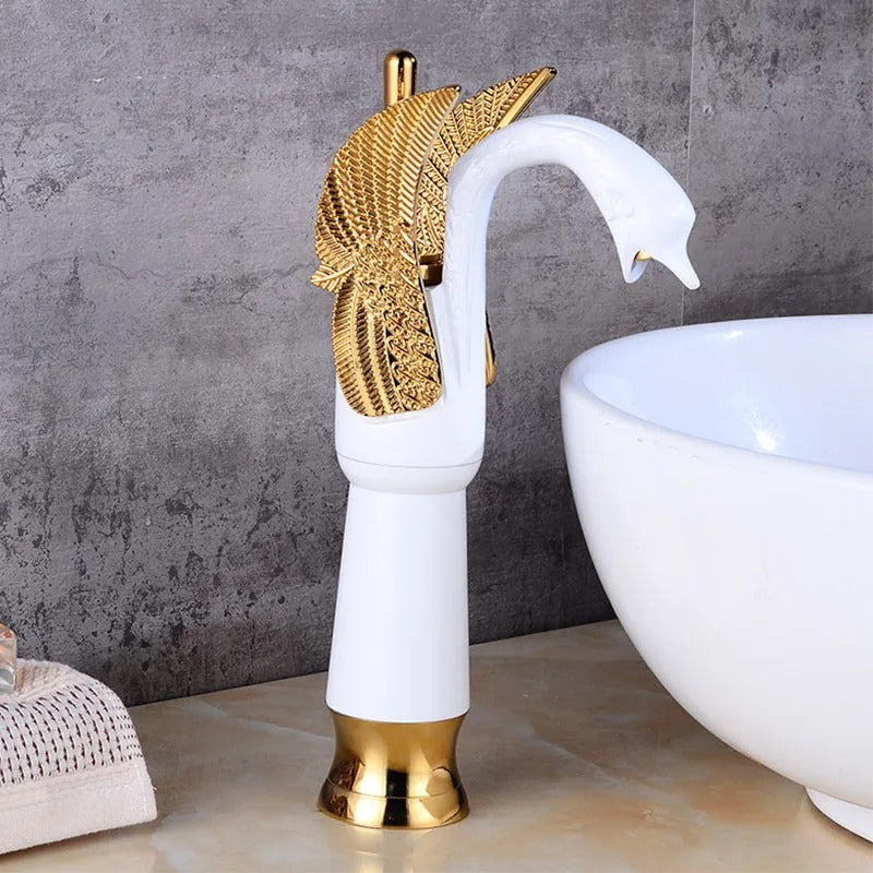 Golden Swan Brass Bathroom Faucet Mixer Tap for Sink Hot Cold Water - COOLCrown Store