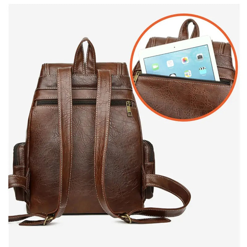 Waterproof Soft PU Leather Backpack - COOLCrown Store