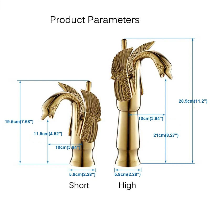 Golden Swan Brass Bathroom Faucet Mixer Tap for Sink Hot Cold Water - COOLCrown Store