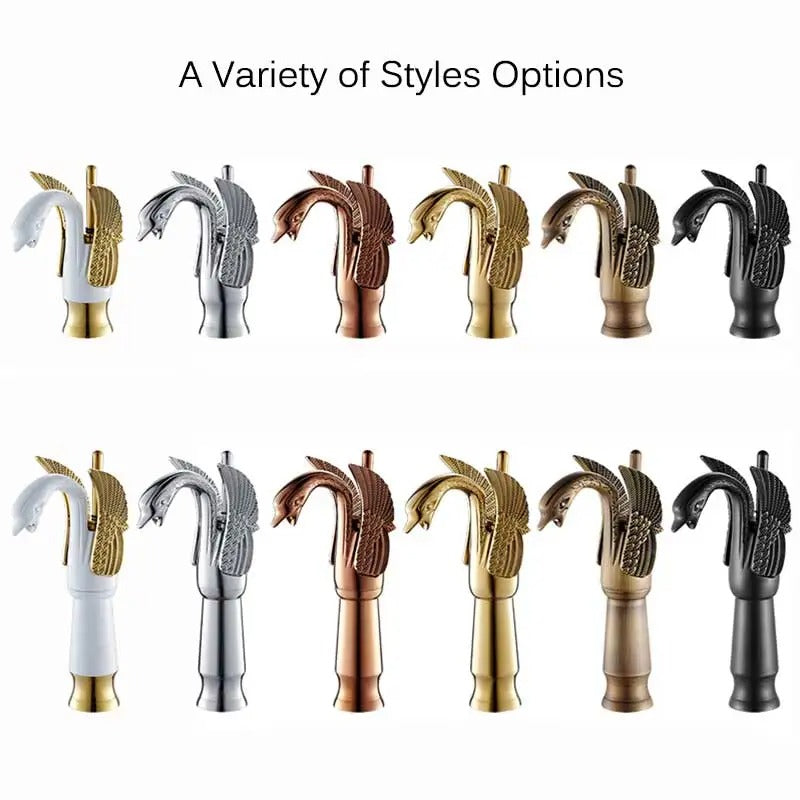 Golden Swan Brass Bathroom Faucet Mixer Tap for Sink Hot Cold Water - COOLCrown Store