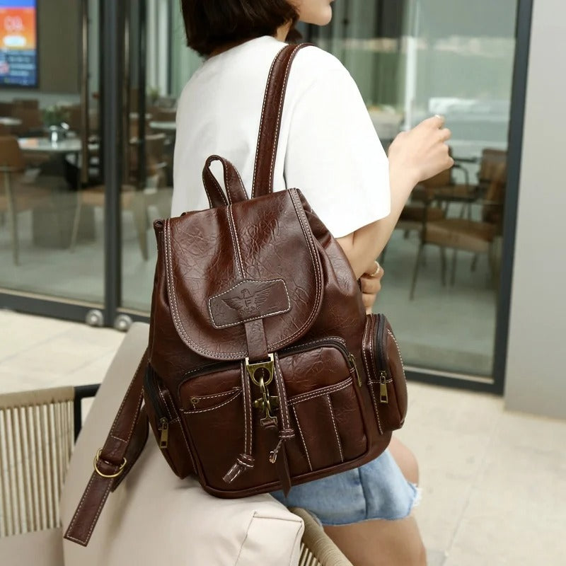 Waterproof Soft PU Leather Backpack - COOLCrown Store