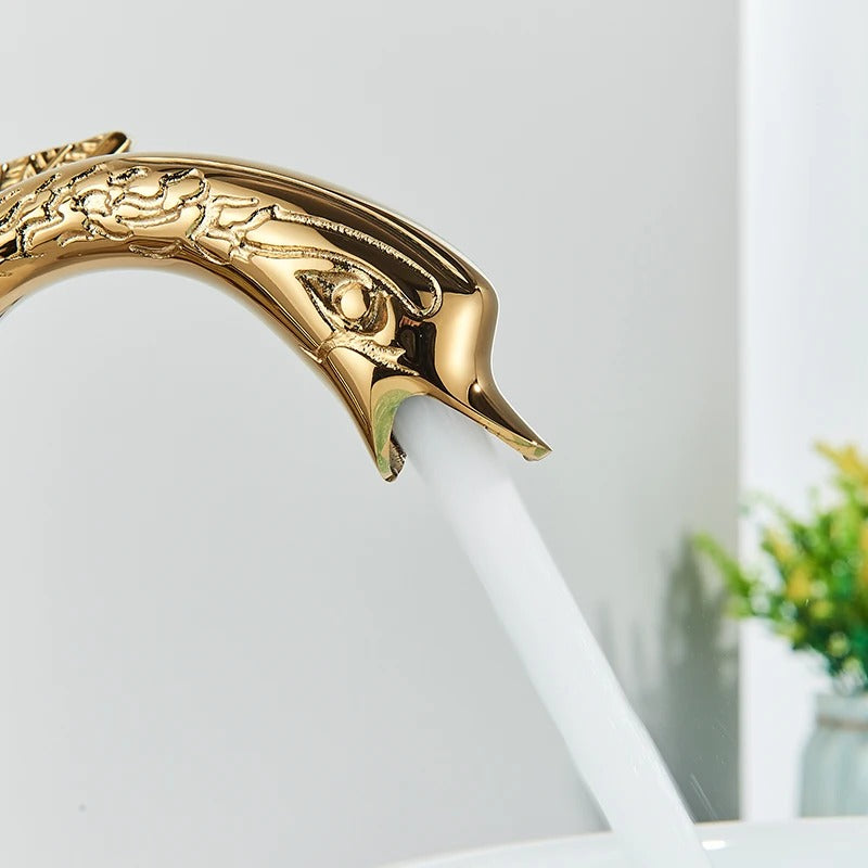 Golden Swan Brass Bathroom Faucet Mixer Tap for Sink Hot Cold Water - COOLCrown Store