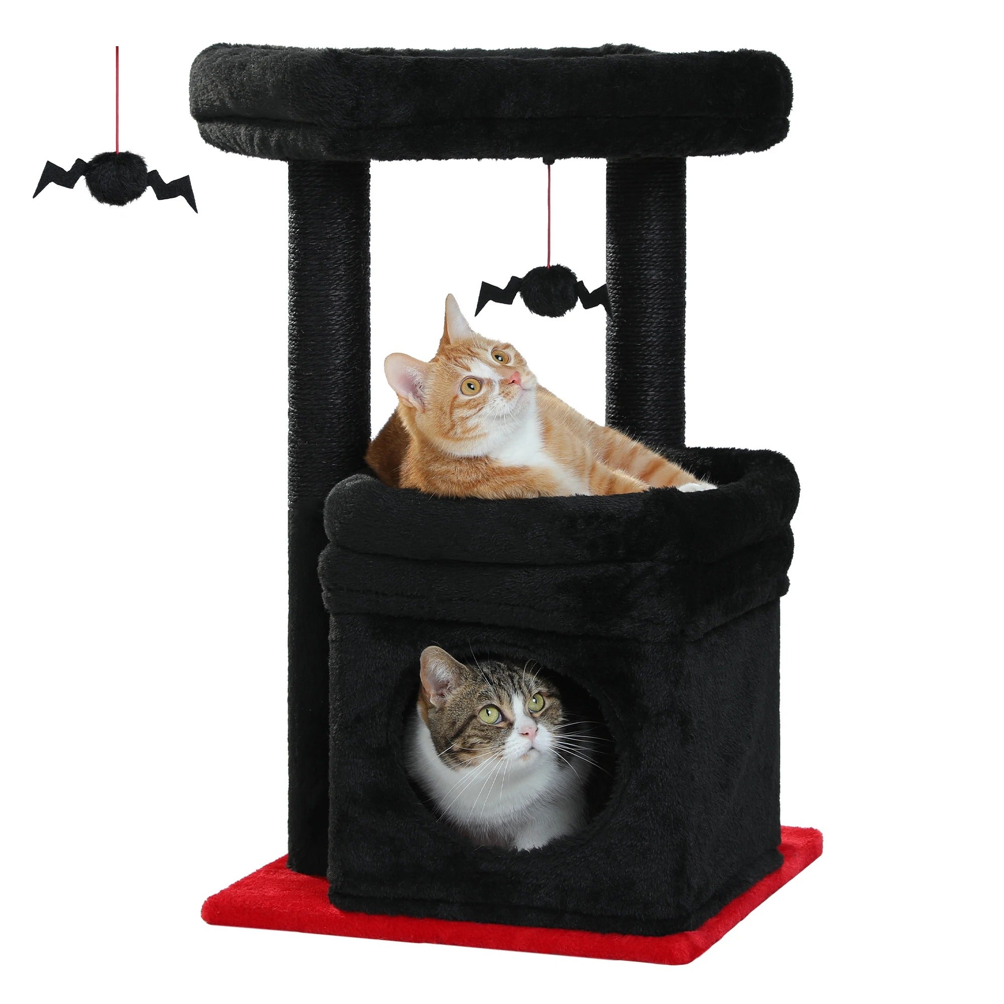 Cat Tree Tower with Condo, Sisal Scratching Posts & Pom-Pom for Cats - COOLCrown Store
